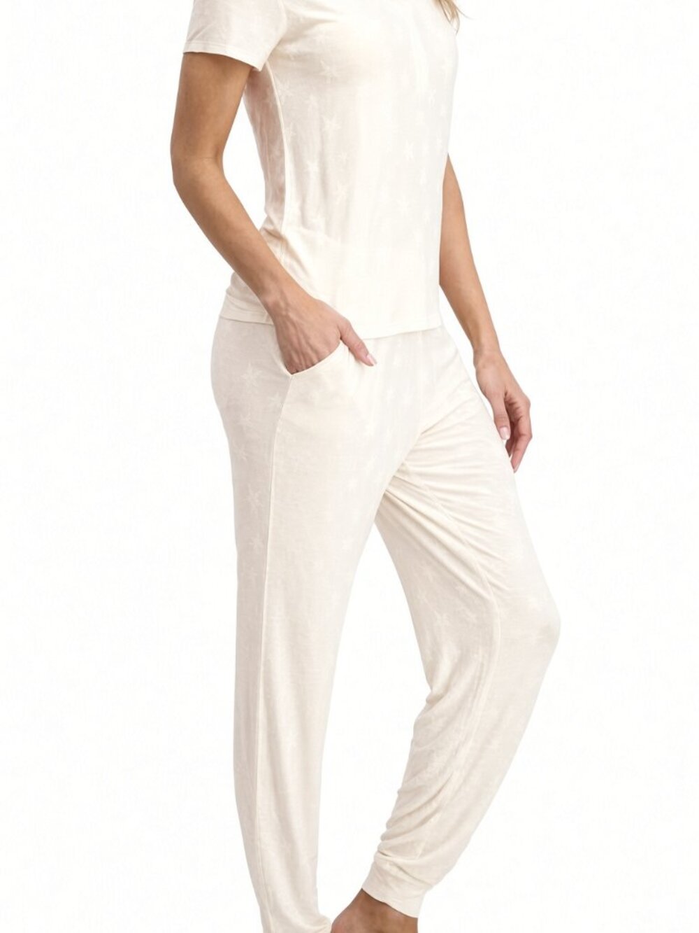 Steve Madden Women’s 2-Piece Pajama Set Cream XL